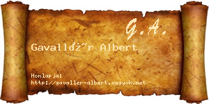 Gavallér Albert névjegykártya